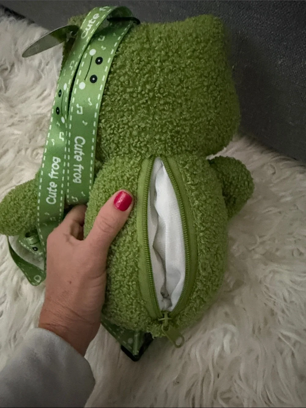 Green Plush Frog Backpack Stuffed Animal